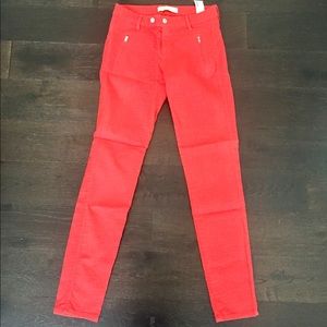 Zara Red Moto Pants
